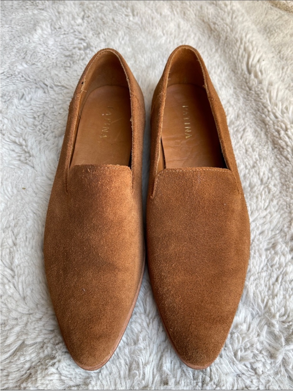 Portland Leather Patina Women’s Suede Slip-On Loafers Flat Shoes in Brown Size 8